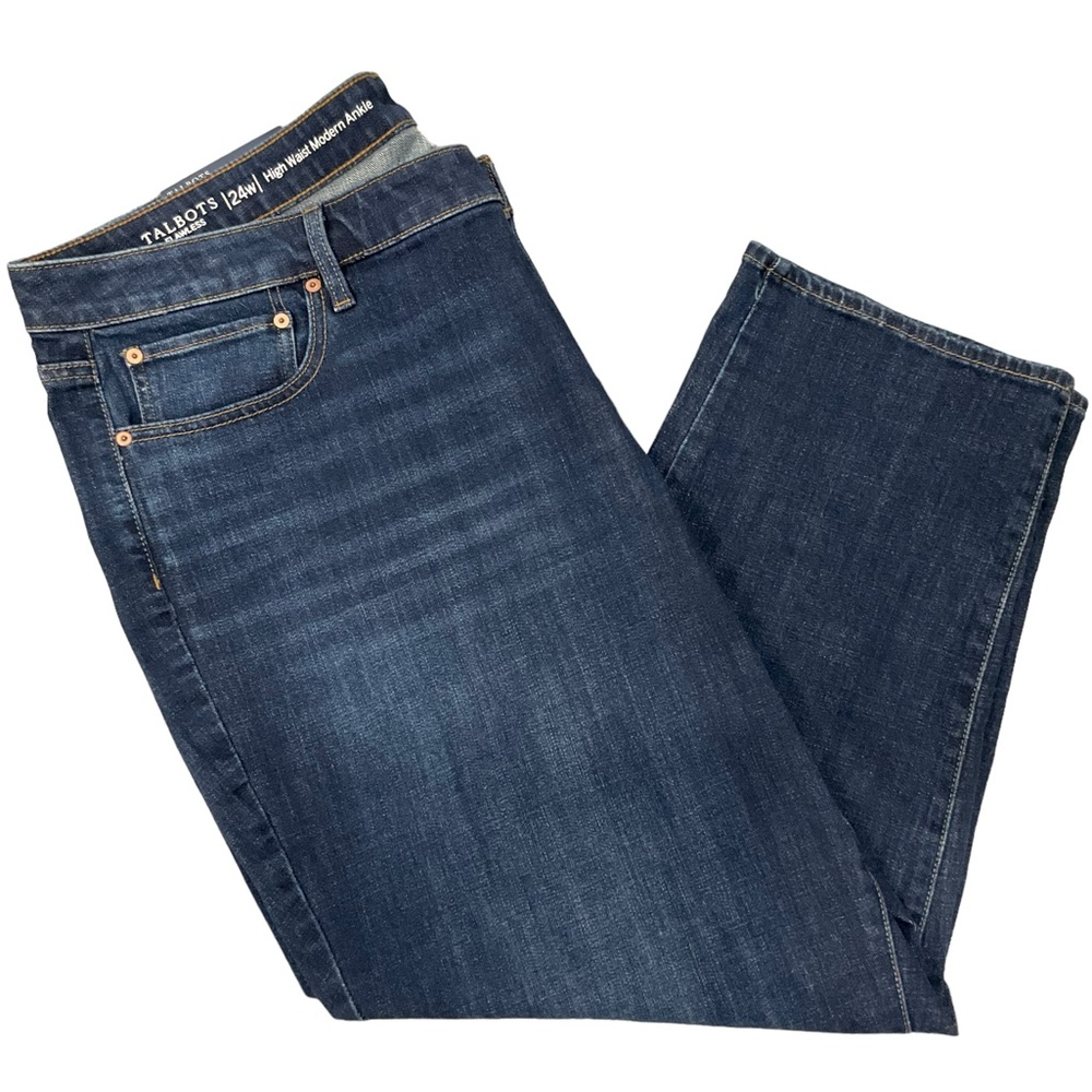 NWT Talbots Flawless High Waist Modern Ankle Women’s Plus Size Dark Wash…